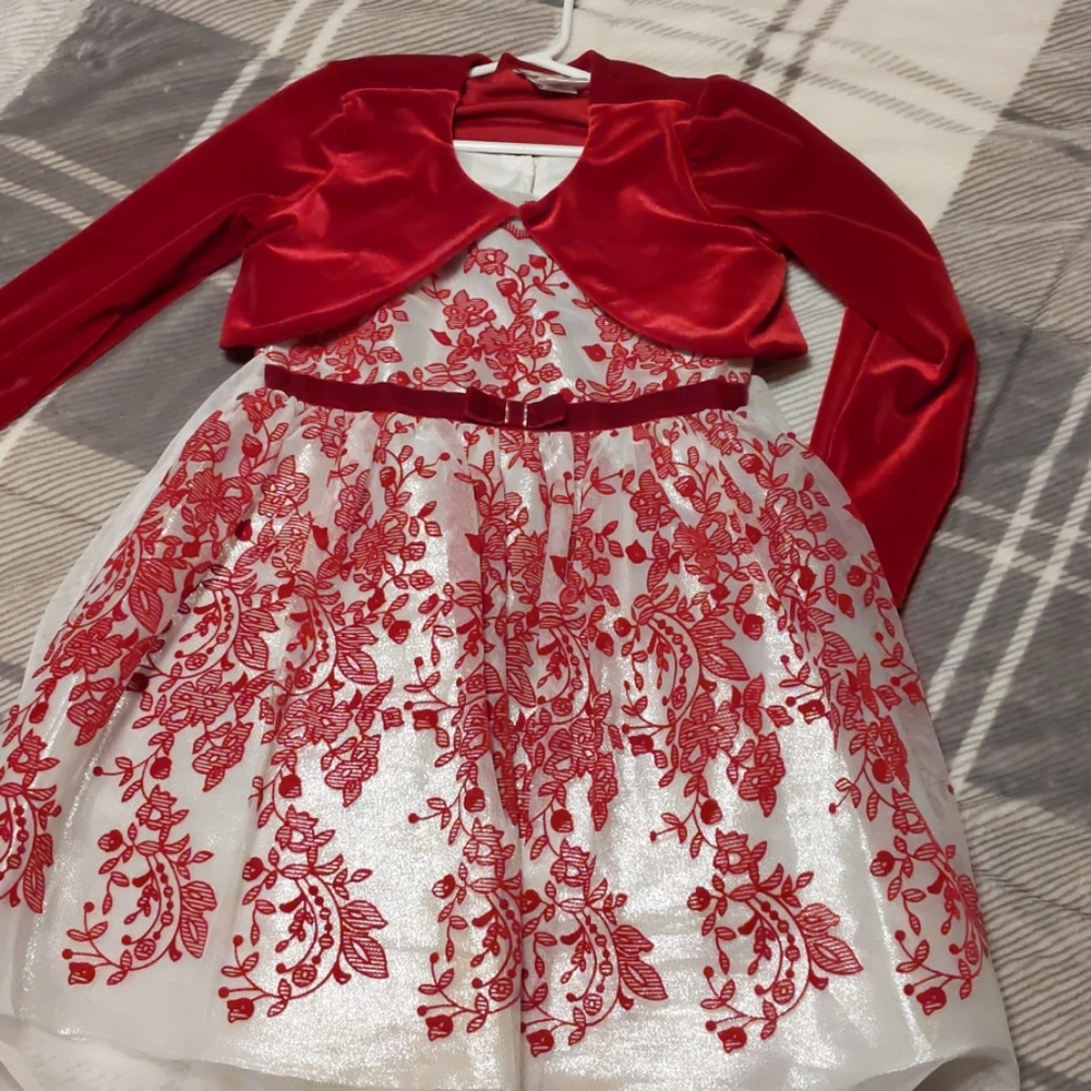 Red and white holiday dress